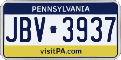 PA license plate JBV3937
