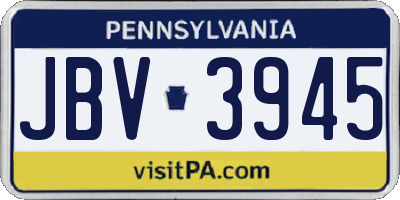 PA license plate JBV3945