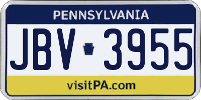 PA license plate JBV3955