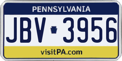 PA license plate JBV3956