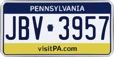 PA license plate JBV3957