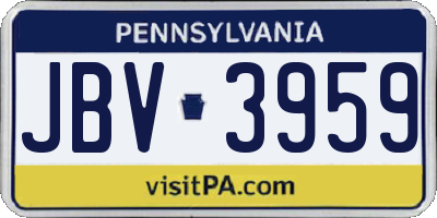 PA license plate JBV3959