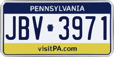 PA license plate JBV3971