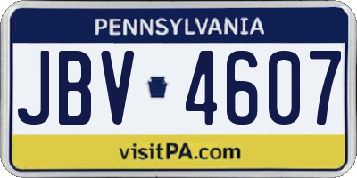 PA license plate JBV4607
