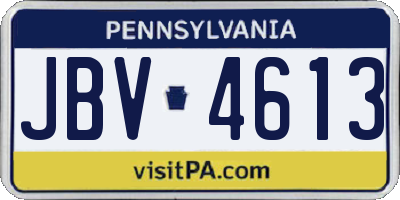 PA license plate JBV4613