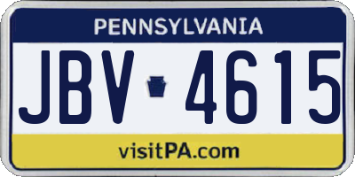 PA license plate JBV4615