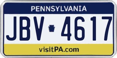 PA license plate JBV4617