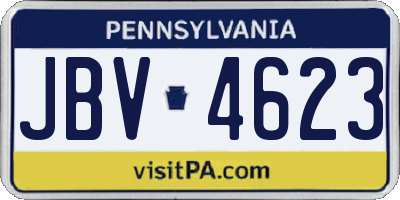 PA license plate JBV4623