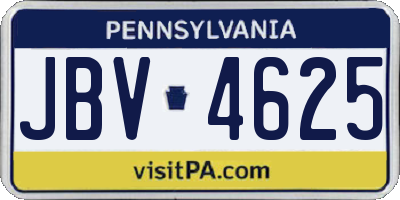 PA license plate JBV4625