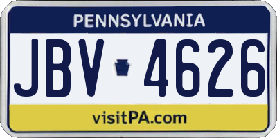 PA license plate JBV4626