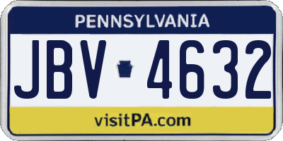 PA license plate JBV4632