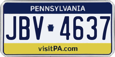 PA license plate JBV4637