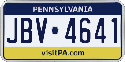 PA license plate JBV4641