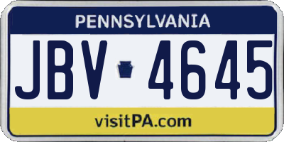 PA license plate JBV4645