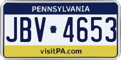 PA license plate JBV4653
