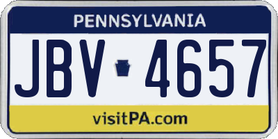 PA license plate JBV4657