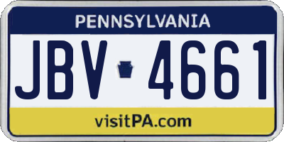PA license plate JBV4661
