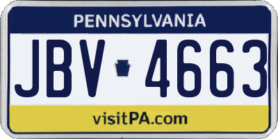 PA license plate JBV4663