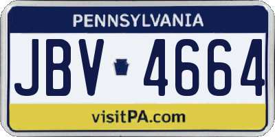 PA license plate JBV4664