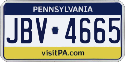 PA license plate JBV4665