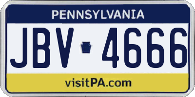 PA license plate JBV4666