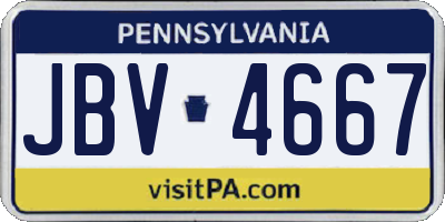 PA license plate JBV4667