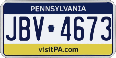 PA license plate JBV4673