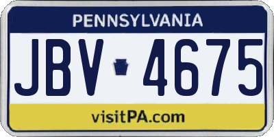 PA license plate JBV4675