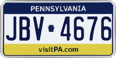 PA license plate JBV4676