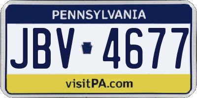 PA license plate JBV4677