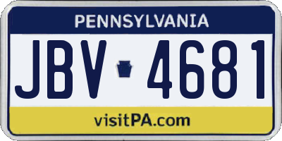 PA license plate JBV4681