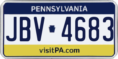 PA license plate JBV4683