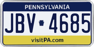 PA license plate JBV4685