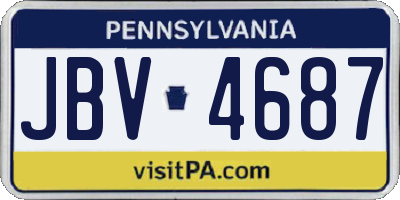 PA license plate JBV4687