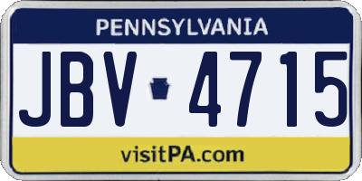 PA license plate JBV4715