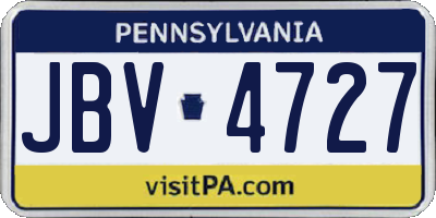 PA license plate JBV4727