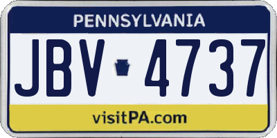 PA license plate JBV4737