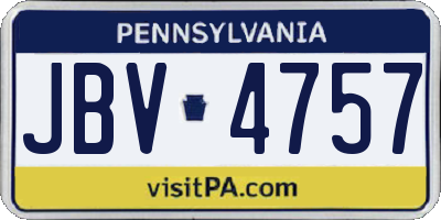 PA license plate JBV4757