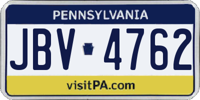 PA license plate JBV4762