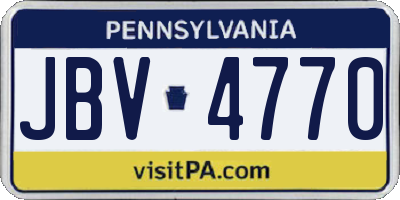 PA license plate JBV4770