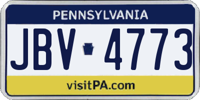 PA license plate JBV4773