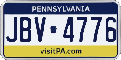 PA license plate JBV4776