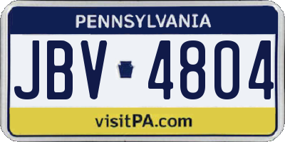 PA license plate JBV4804