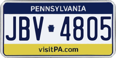 PA license plate JBV4805