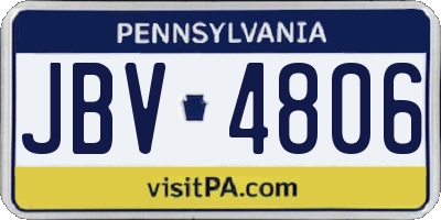 PA license plate JBV4806