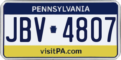 PA license plate JBV4807