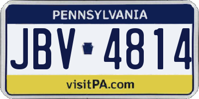 PA license plate JBV4814