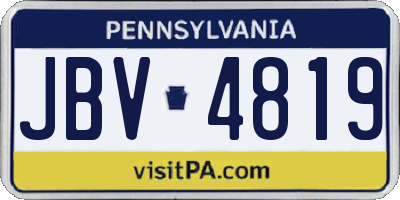 PA license plate JBV4819