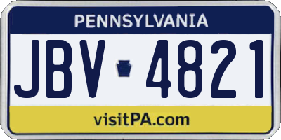 PA license plate JBV4821