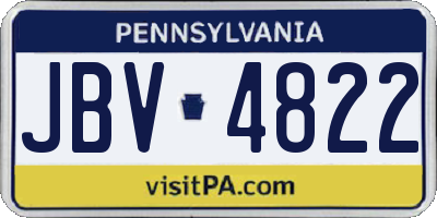 PA license plate JBV4822
